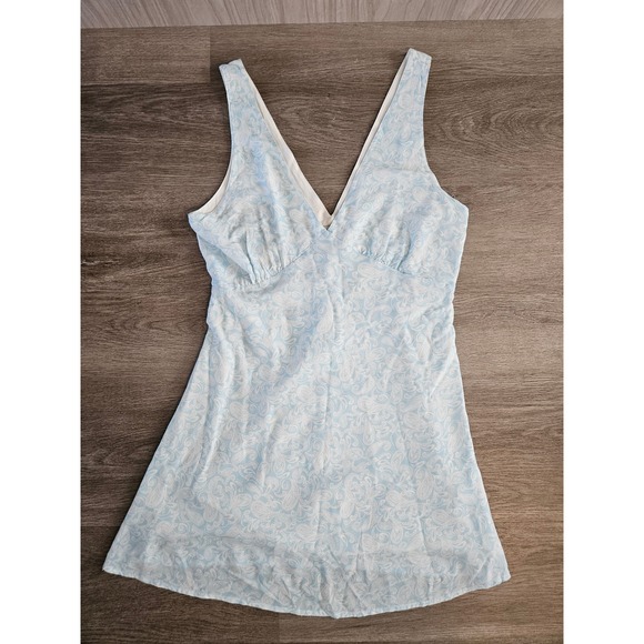 Rhythm. Dresses & Skirts - Rhythm Womens Blue White Paisley V-Neck Rayon Mini Sun Dress Size L
